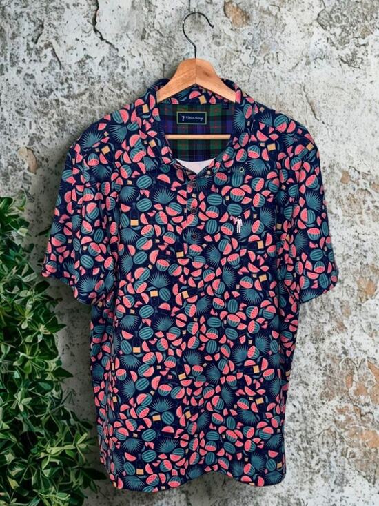 William Murray Golf Other - William Murray Seed Spitters Polo Shirt Golf Watermelon Print Men's Large NWOT